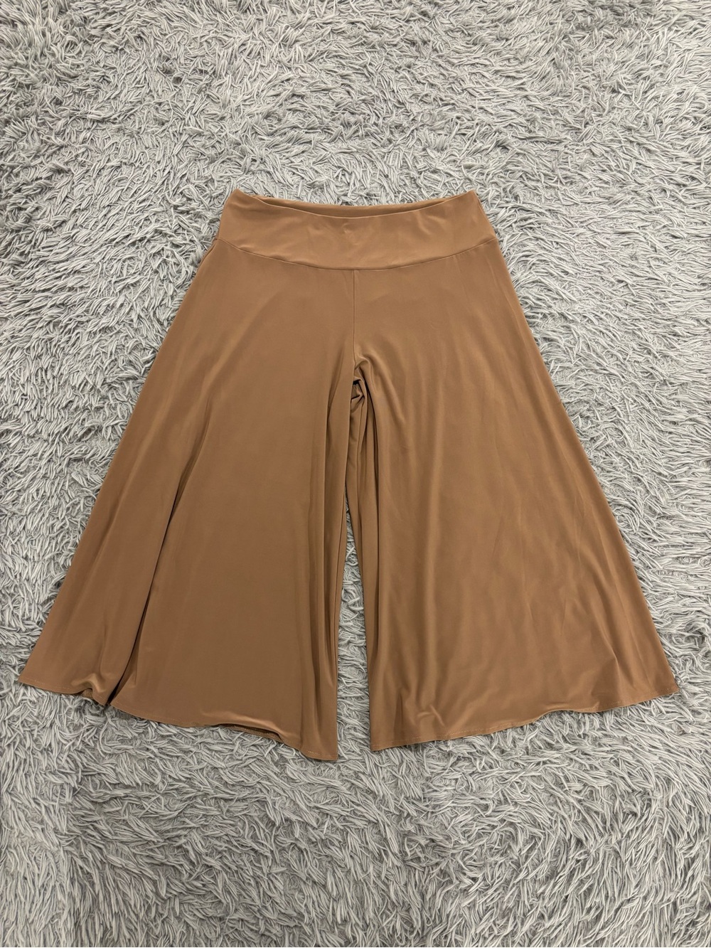 Sympli Wide Leg Pants Womens Brown Palazzo Jersey Liquid Size 14 Lagenlook Flare